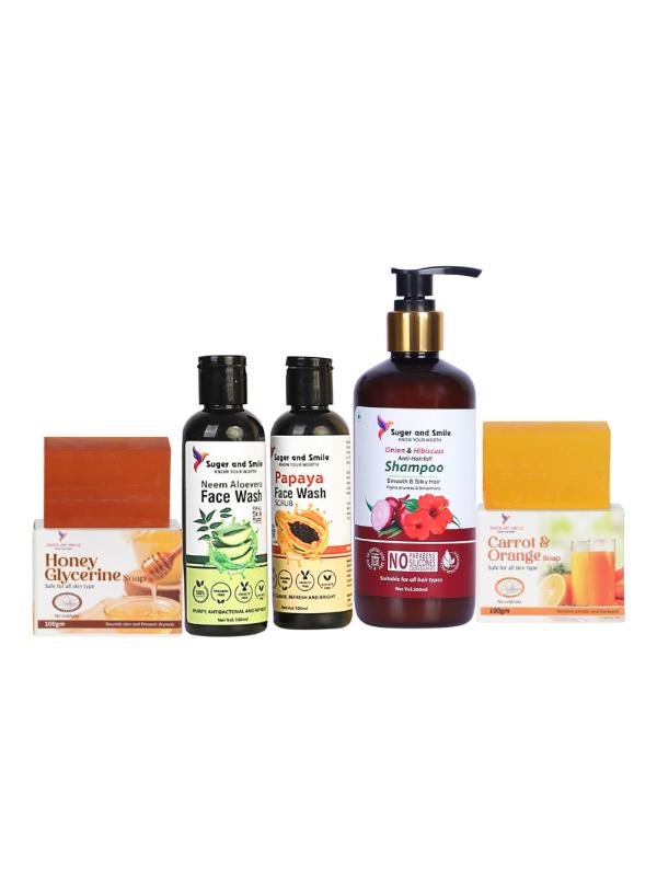 Bath combo pack of 5(facewash,shampoo,soaps)